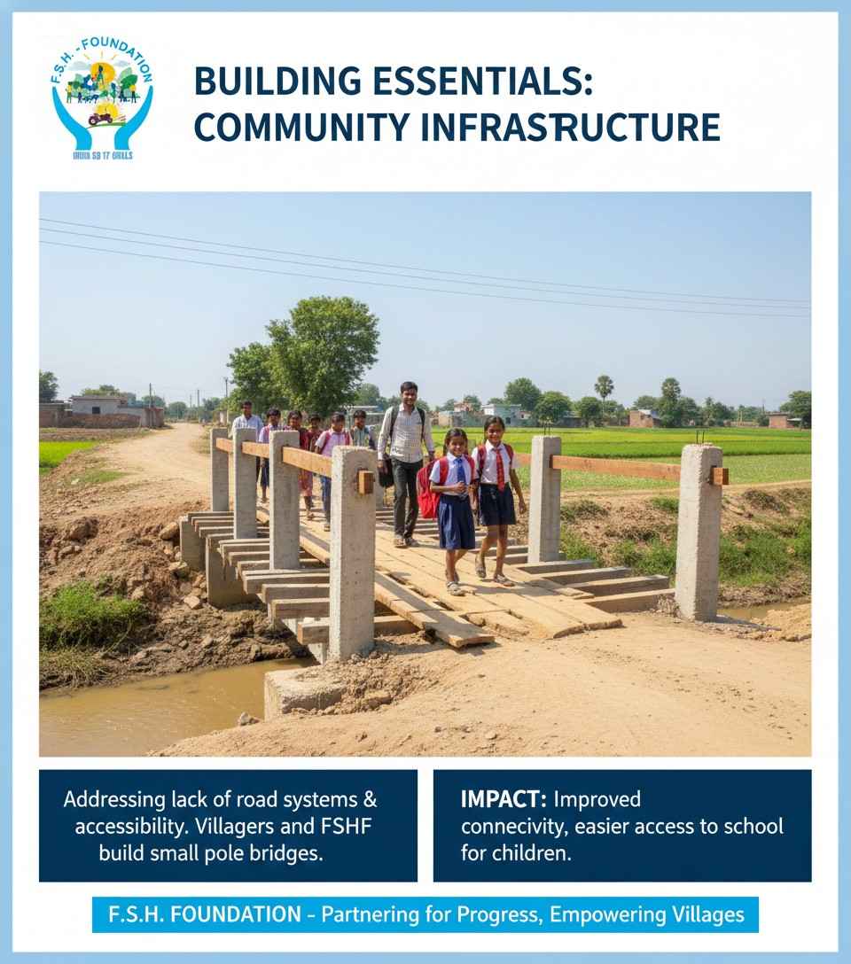 Construction of Small Infrastructure (Bridges, Electric Poles)